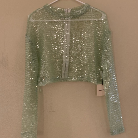 superdown Tops - NWT Sequin Crop Top